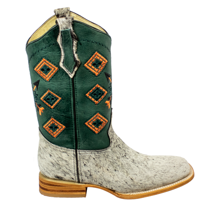 BOTA VAQUERA PELO JASPEADO TUBO VERDE