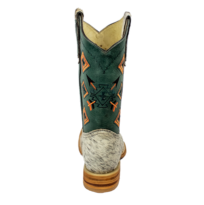 BOTA VAQUERA PELO JASPEADO TUBO VERDE