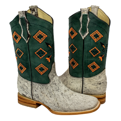BOTA VAQUERA PELO JASPEADO TUBO VERDE