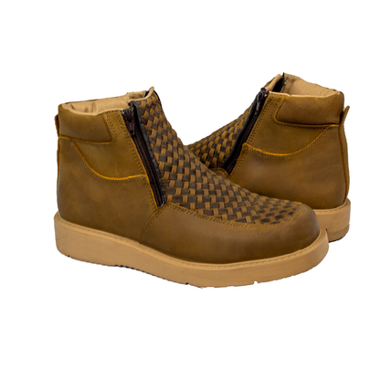 BOTIN TEJIDO MIEL & CHOCOLATE