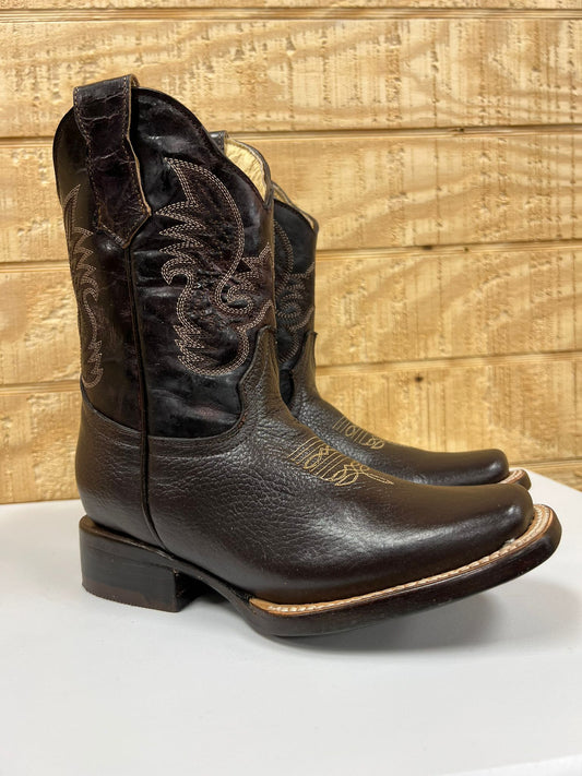 ESTILO VAQUERO JR PIEL RES COLOR CAFE HORMA RODEO