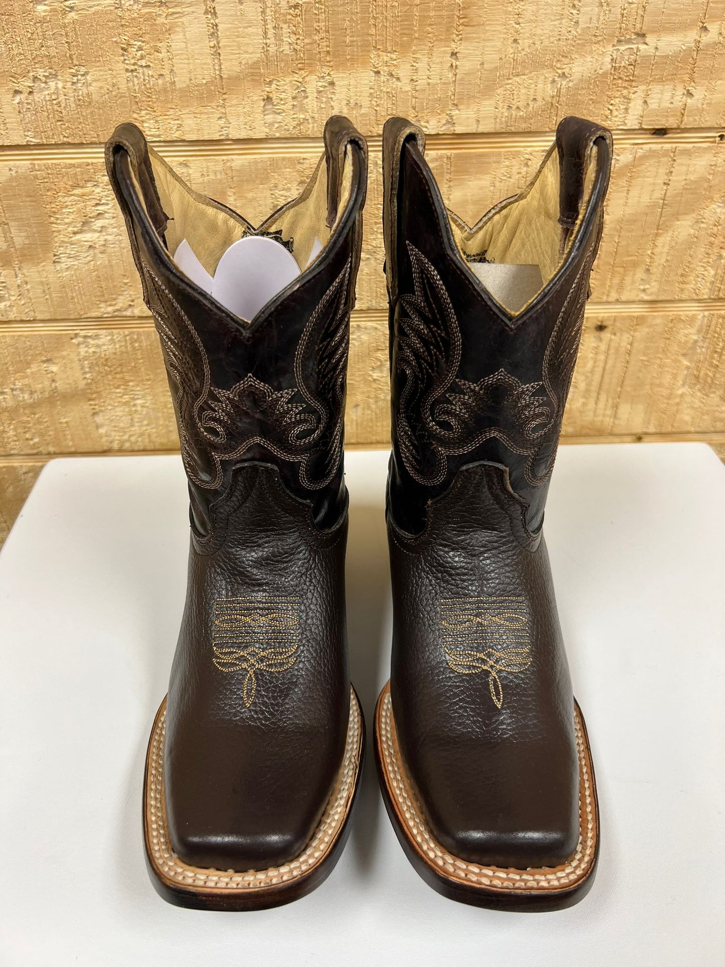 ESTILO VAQUERO JR PIEL RES COLOR CAFE HORMA RODEO