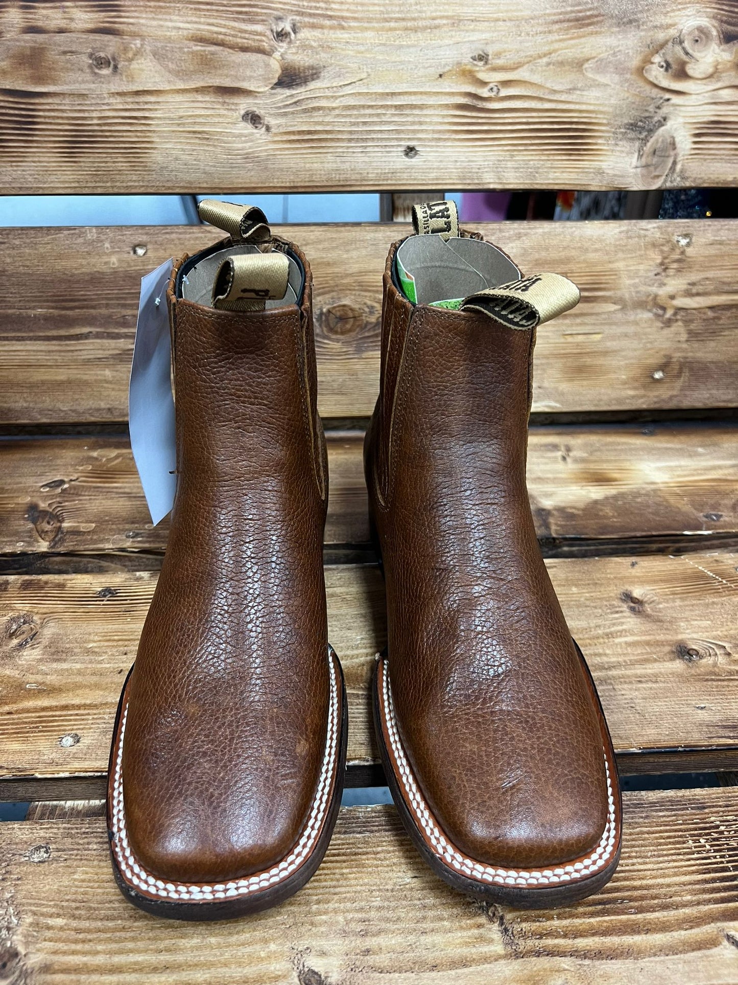 825 BOTIN HOMBRE ESTILO FLOTHER COLOR MIEL SUELA DE CUERO